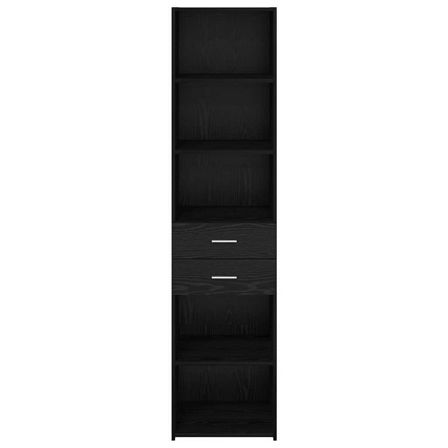 Highboard met lade Zwart Eiken 45 x 42,5 x 185 cm Bewerkt hout
