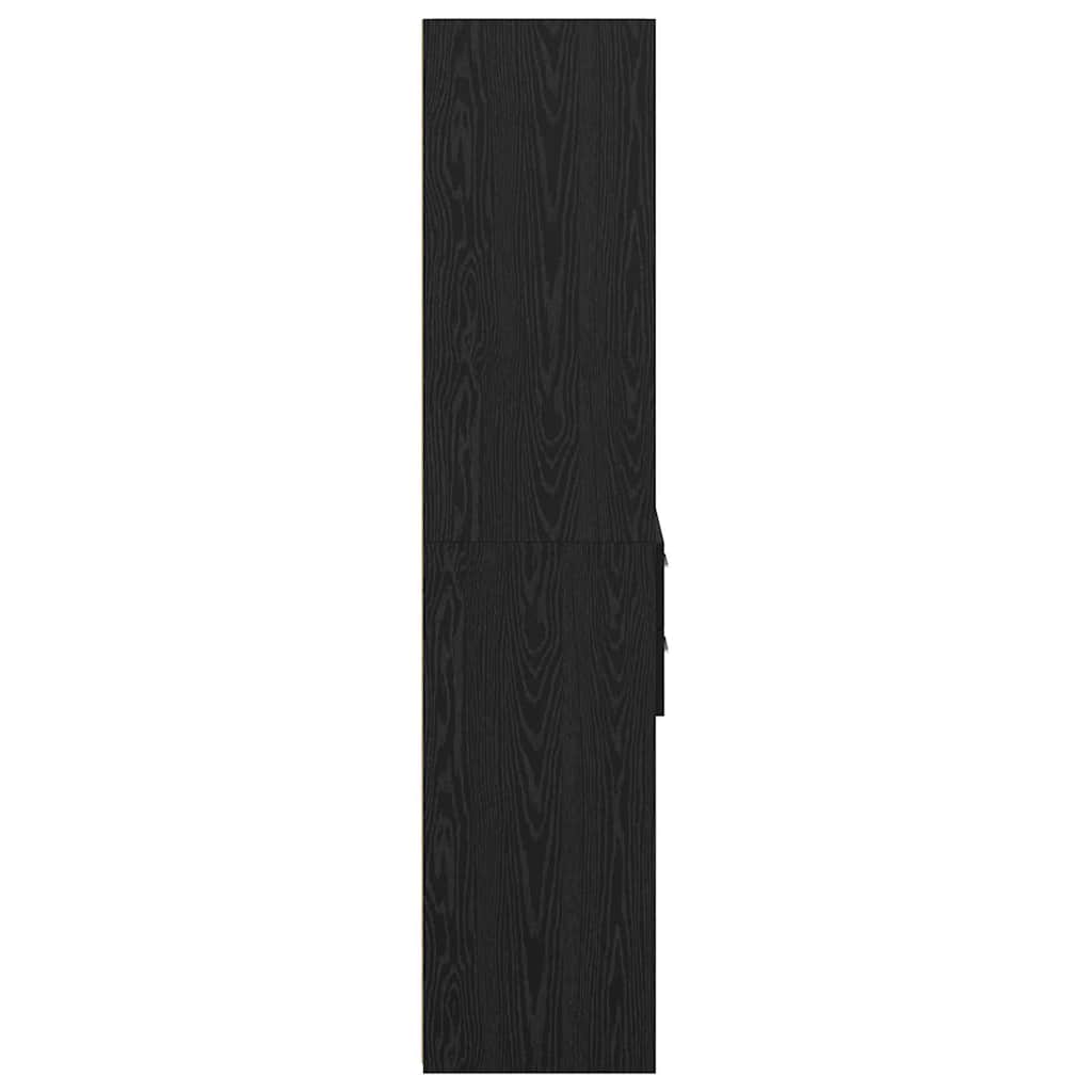 Highboard met lade Zwart Eiken 45 x 42,5 x 185 cm Bewerkt hout