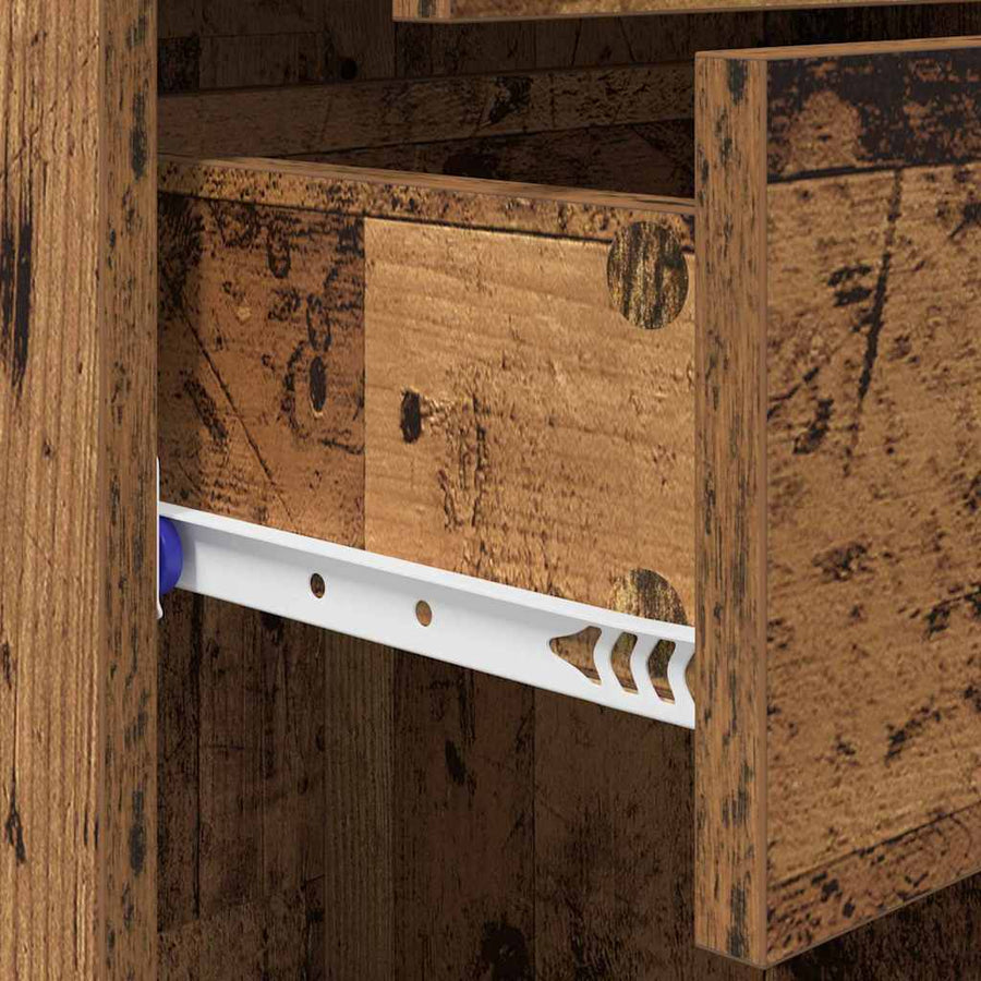 Highboard met lade Oud Hout 50 x 42,5 x 185 cm Bewerkt hout