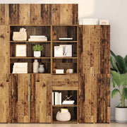 Highboard 50x42,5x185 cm oud hout bewerkt hout