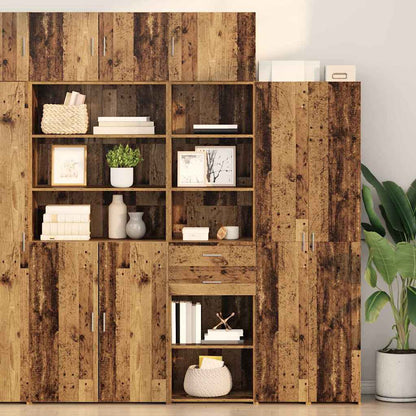 Highboard met lade Oud Hout 50 x 42,5 x 185 cm Bewerkt hout