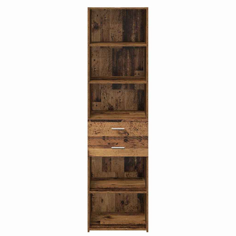 Highboard met lade Oud Hout 50 x 42,5 x 185 cm Bewerkt hout
