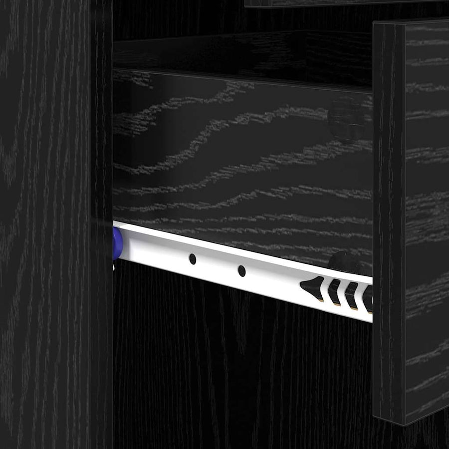 Highboard met lade Zwart Eiken 50 x 42,5 x 185 cm Bewerkt hout
