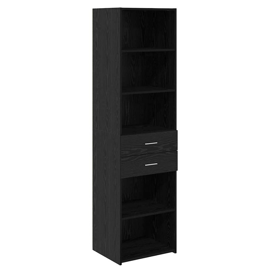 Highboard met lade Zwart Eiken 50 x 42,5 x 185 cm Bewerkt hout