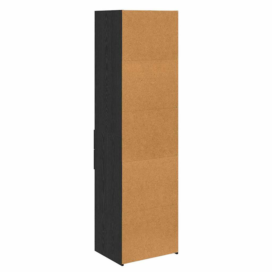 Highboard met lade Zwart Eiken 50 x 42,5 x 185 cm Bewerkt hout