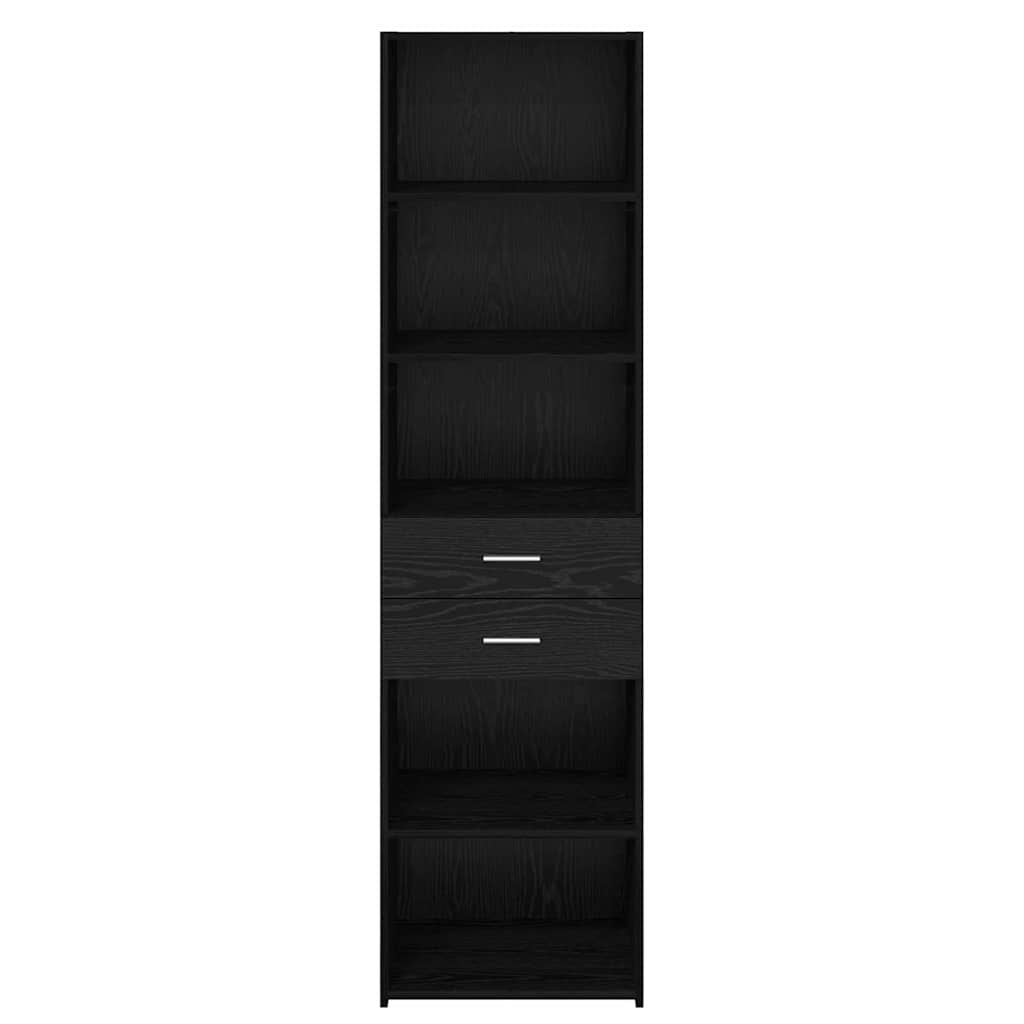 Highboard met lade Zwart Eiken 50 x 42,5 x 185 cm Bewerkt hout