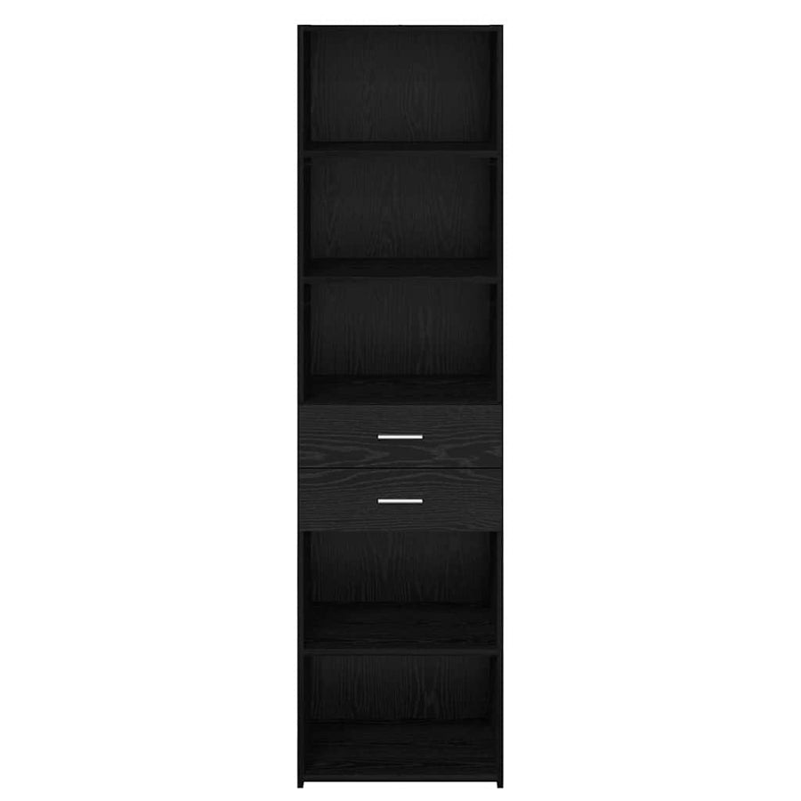 Highboard met lade Zwart Eiken 50 x 42,5 x 185 cm Bewerkt hout