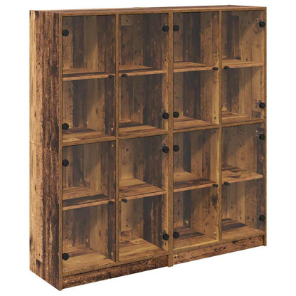 Highboard 2 pcs Oud Hout 68 x 37 x 142 cm Bewerkt hout