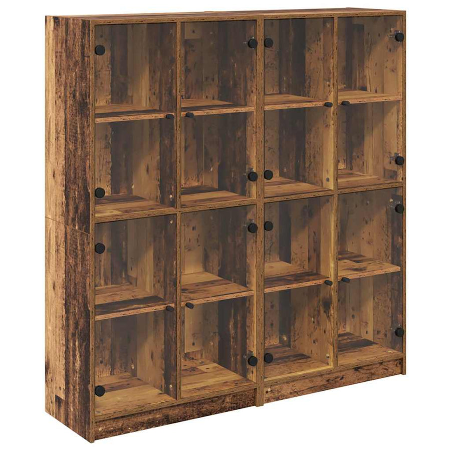 Highboard 2 pcs Oud Hout 68 x 37 x 142 cm Bewerkt hout