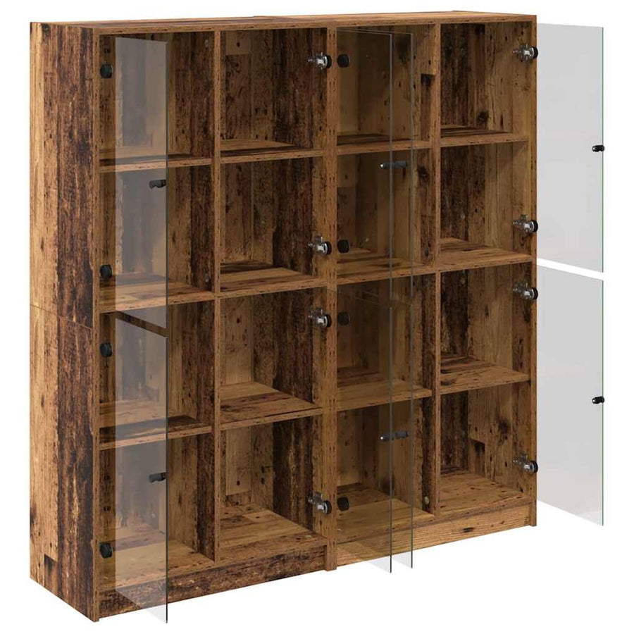 Highboard 2 pcs Oud Hout 68 x 37 x 142 cm Bewerkt hout