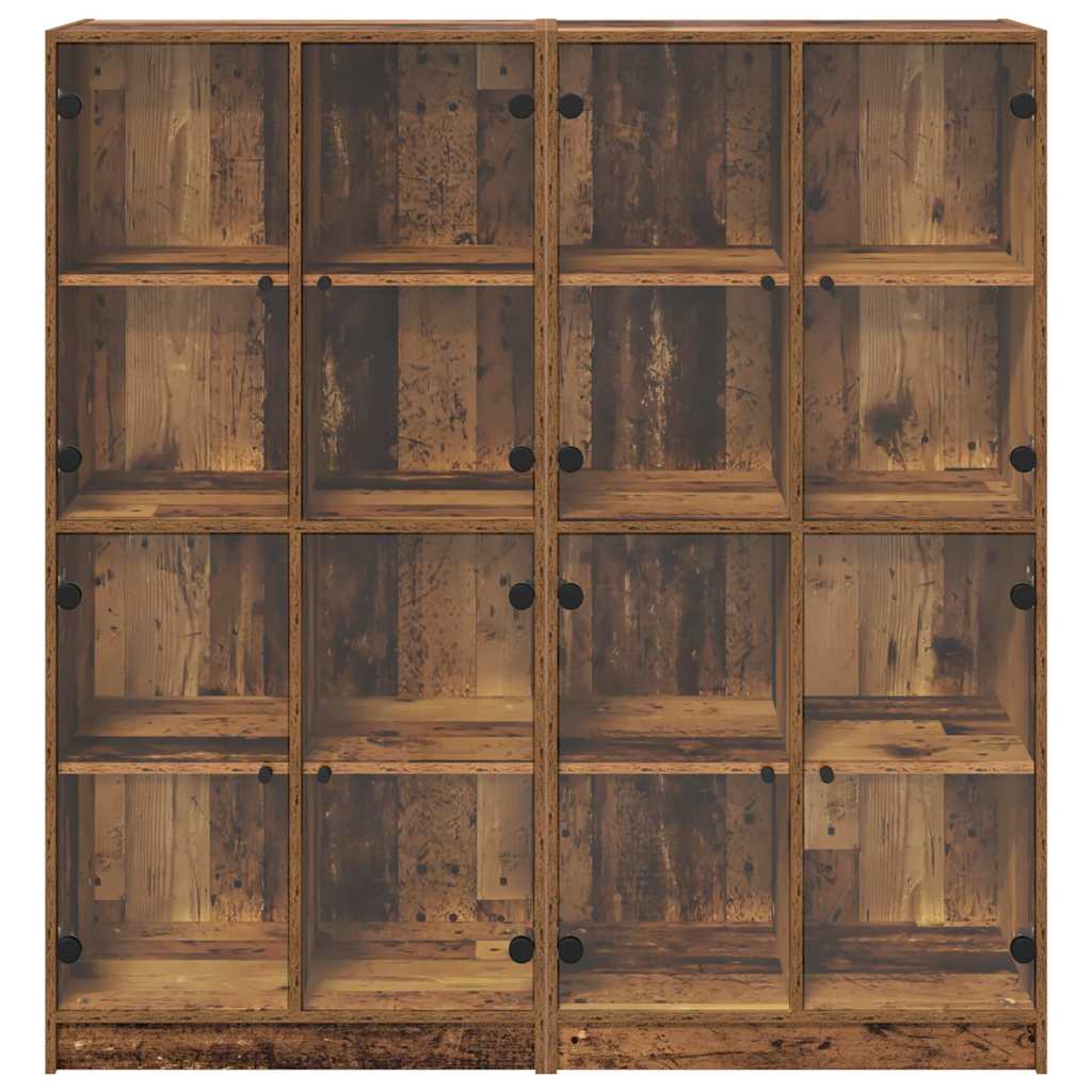 Highboard 2 pcs Oud Hout 68 x 37 x 142 cm Bewerkt hout