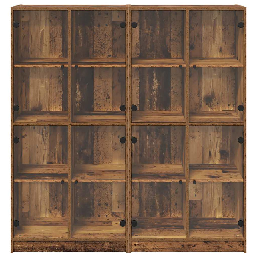 Highboard 2 pcs Oud Hout 68 x 37 x 142 cm Bewerkt hout