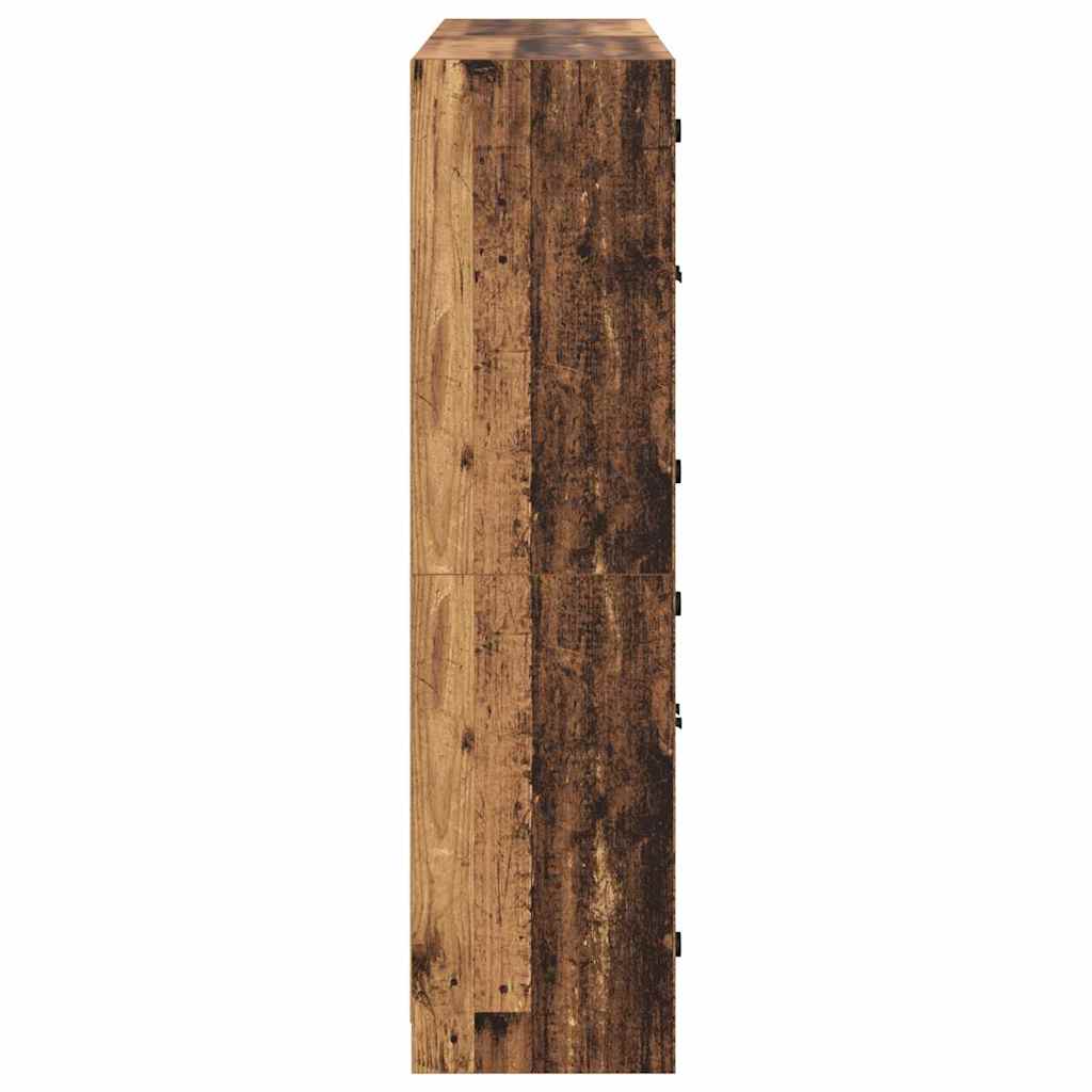 Highboard 2 pcs Oud Hout 68 x 37 x 142 cm Bewerkt hout