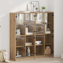 Highboard 2 pcs Artisan Eiken 68 x 37 x 142 cm Bewerkt hout