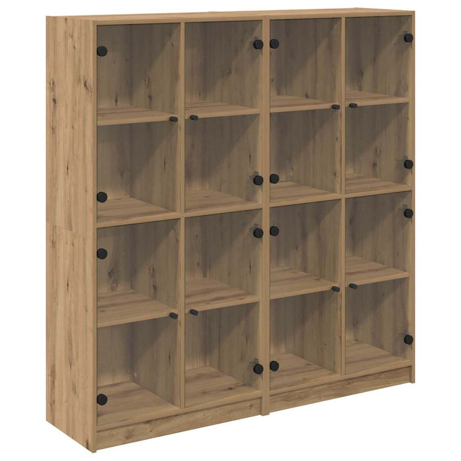 Highboard 2 pcs Artisan Eiken 68 x 37 x 142 cm Bewerkt hout