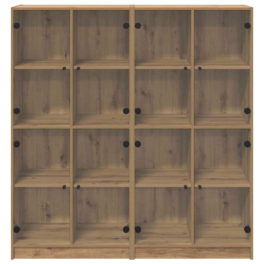Highboard 2 pcs Artisan Eiken 68 x 37 x 142 cm Bewerkt hout