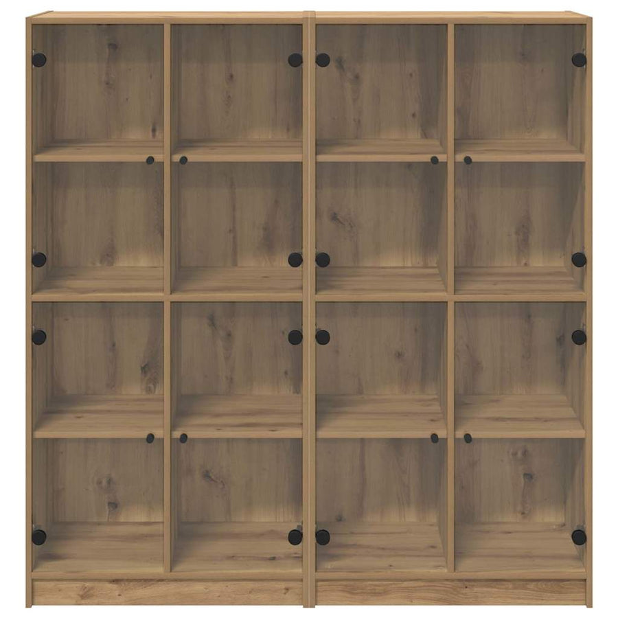 Highboard 2 pcs Artisan Eiken 68 x 37 x 142 cm Bewerkt hout