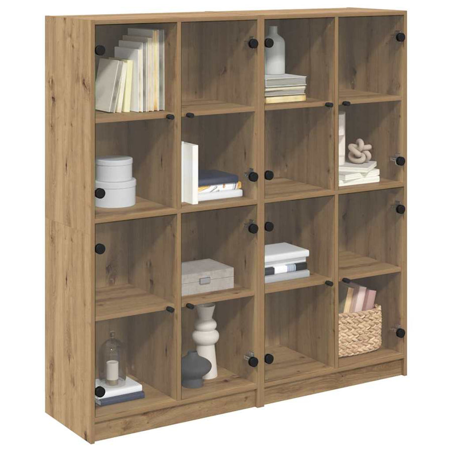 Highboard 2 pcs Artisan Eiken 68 x 37 x 142 cm Bewerkt hout