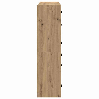 Highboard 2 pcs Artisan Eiken 68 x 37 x 142 cm Bewerkt hout