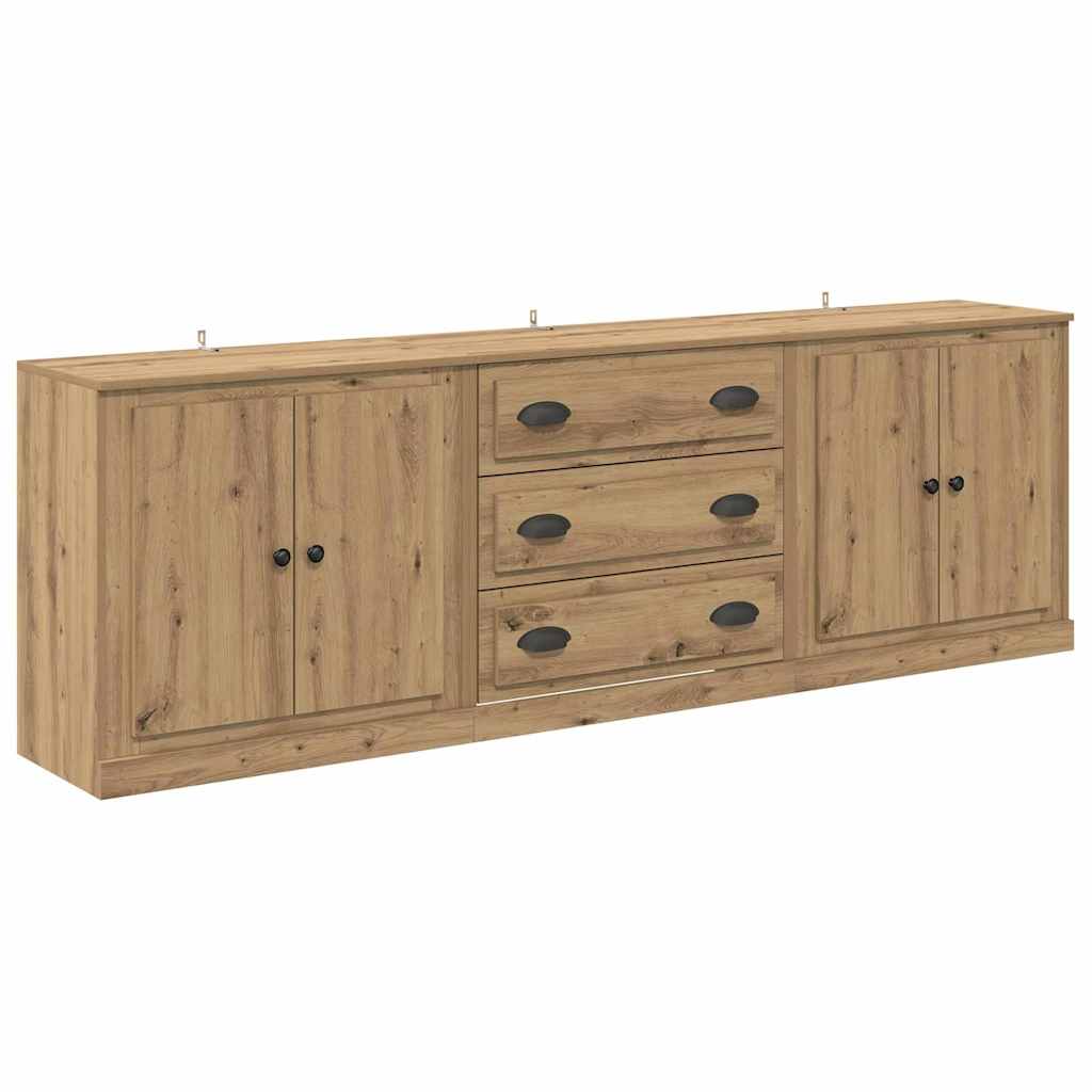 Dressoirs 3 pcs Oud Hout 210 x 35,5 x 67,5 cm Bewerkt hout