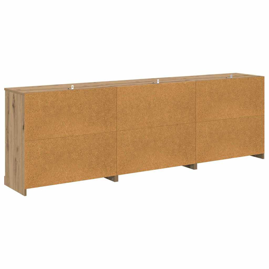 Dressoirs 3 pcs Oud Hout 210 x 35,5 x 67,5 cm Bewerkt hout