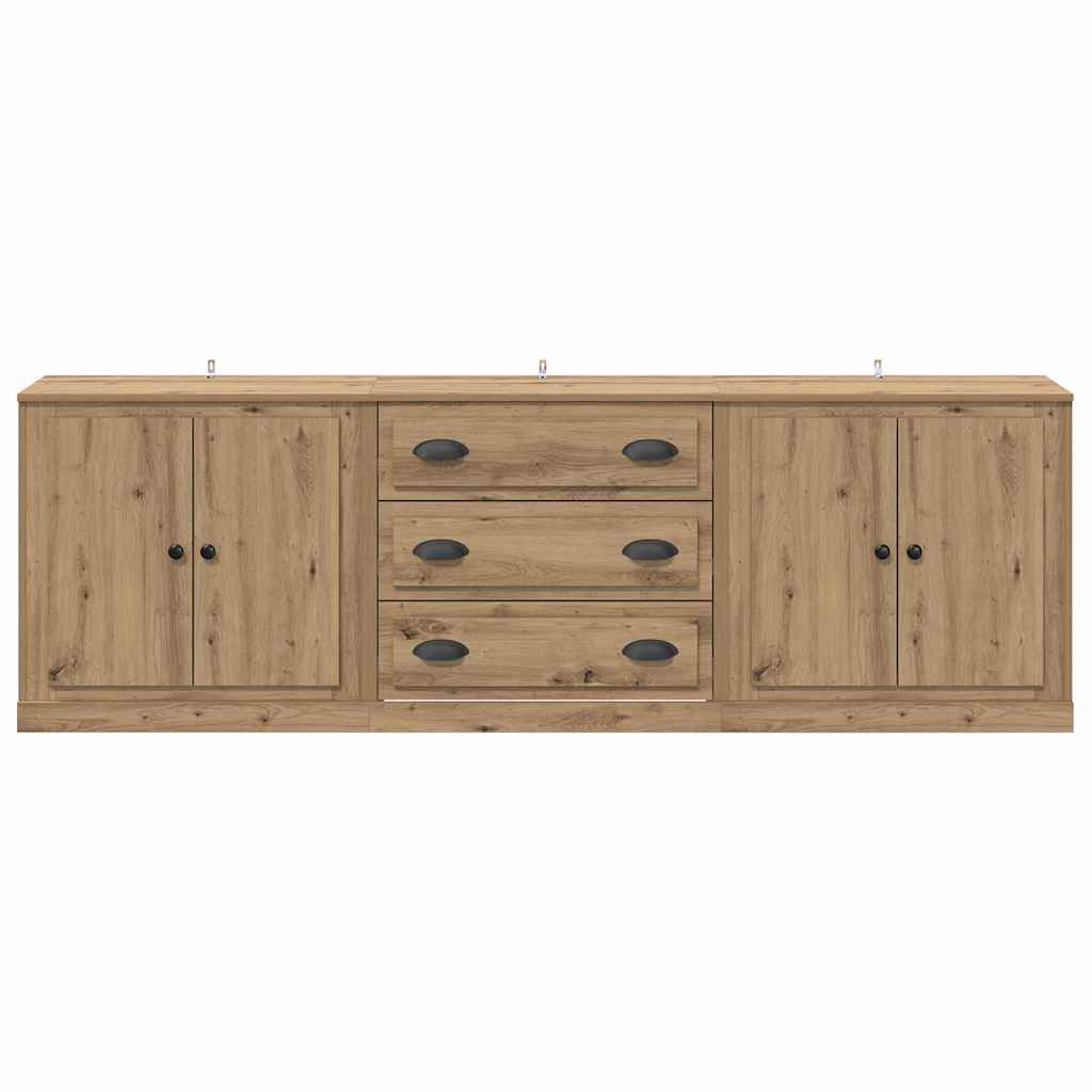 Dressoirs 3 pcs Oud Hout 210 x 35,5 x 67,5 cm Bewerkt hout
