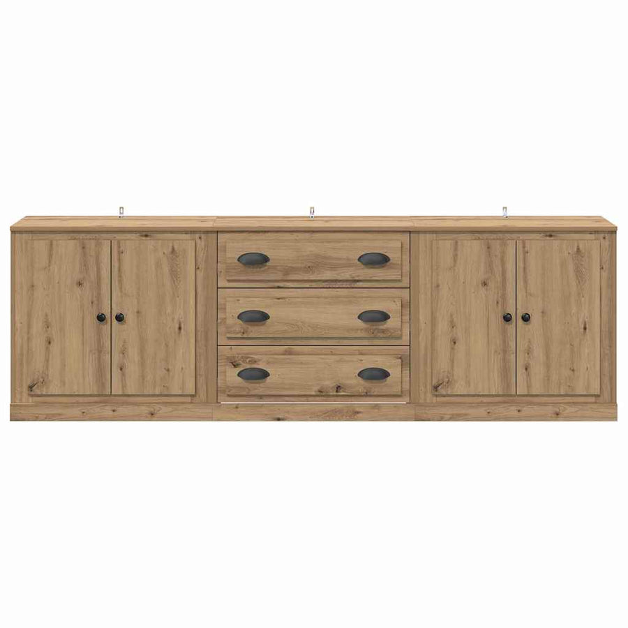 Dressoirs 3 pcs Oud Hout 210 x 35,5 x 67,5 cm Bewerkt hout