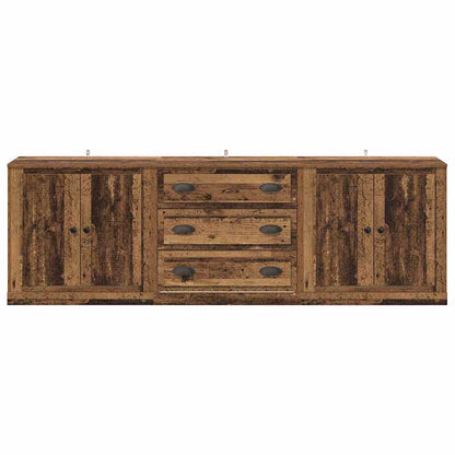Dressoirs 3 pcs Zwart Eiken 210 x 35,5 x 67,5 cm Bewerkt hout