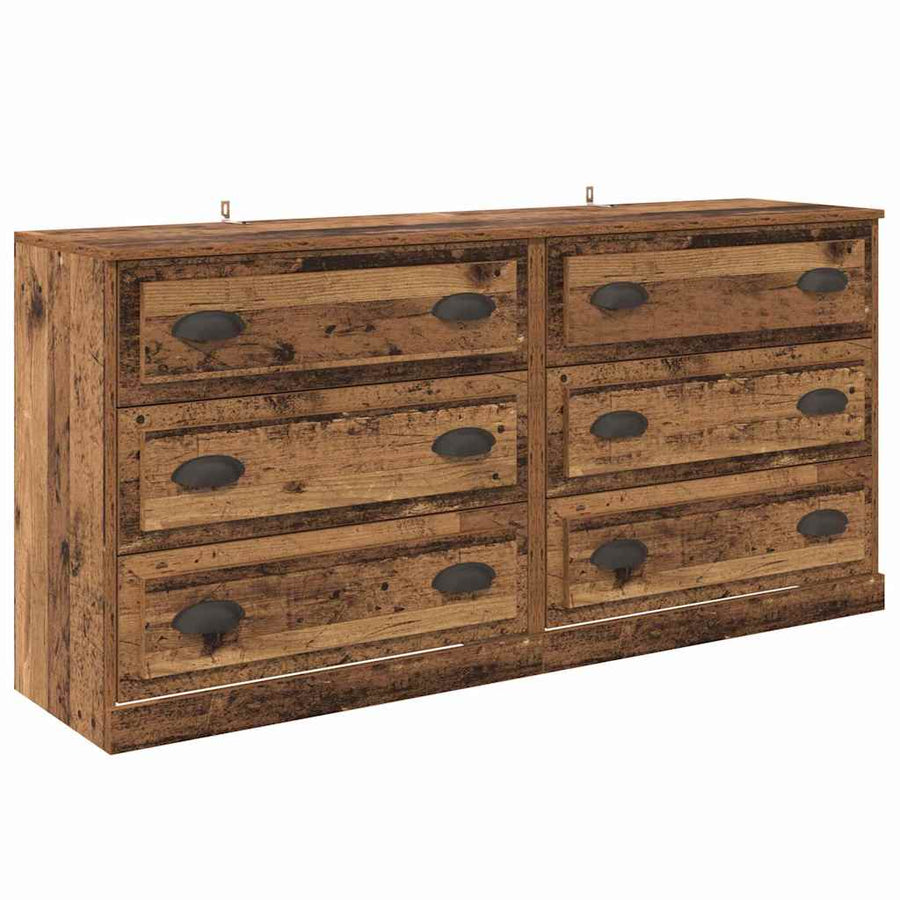 Dressoirs 2 pcs Oud Hout 70 x 35,5 x 67,5 cm Bewerkt hout