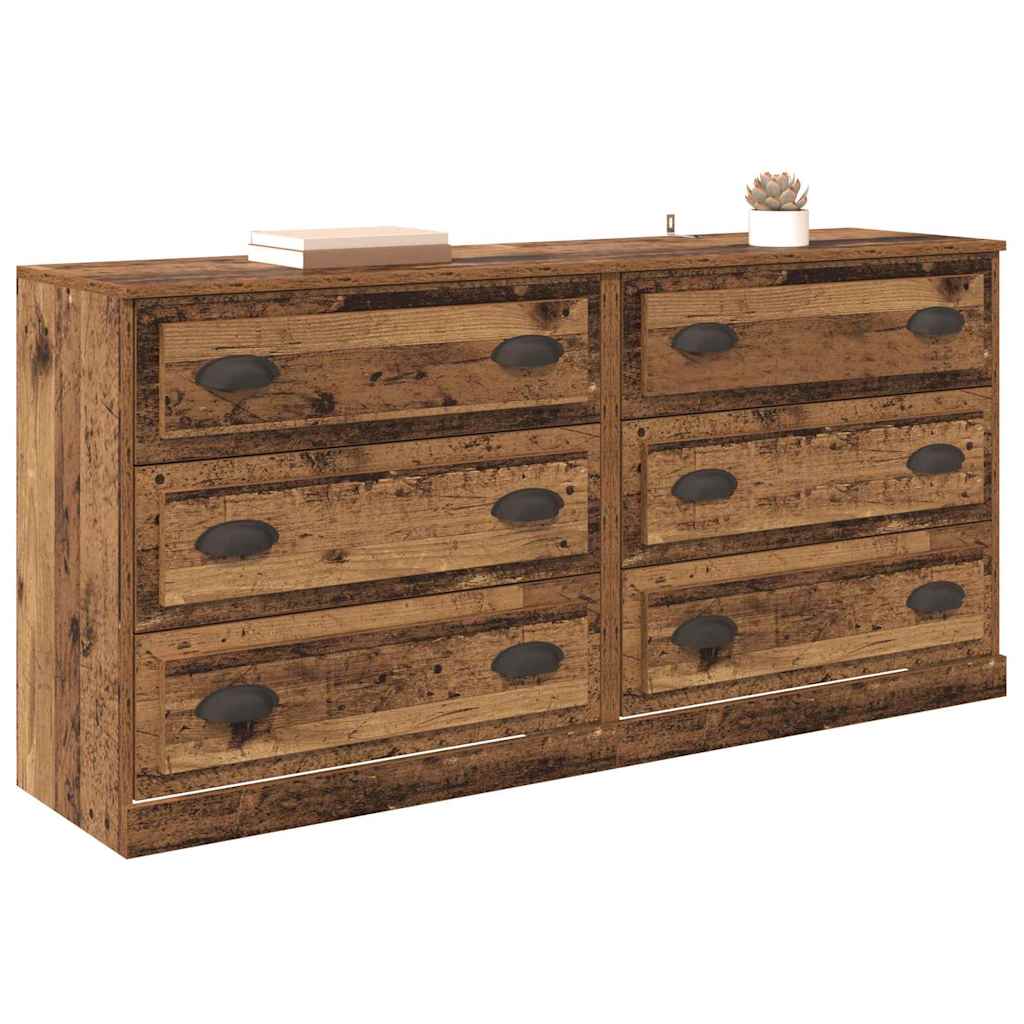 Dressoirs 2 pcs Oud Hout 70 x 35,5 x 67,5 cm Bewerkt hout