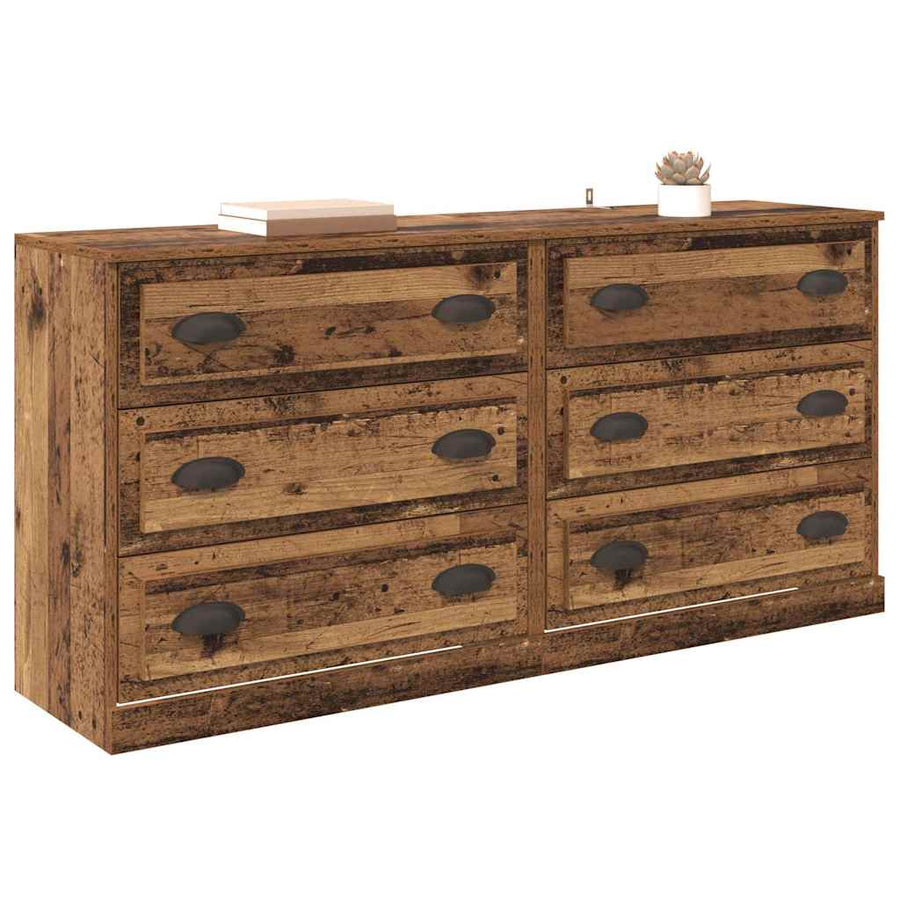 Dressoirs 2 pcs Oud Hout 70 x 35,5 x 67,5 cm Bewerkt hout