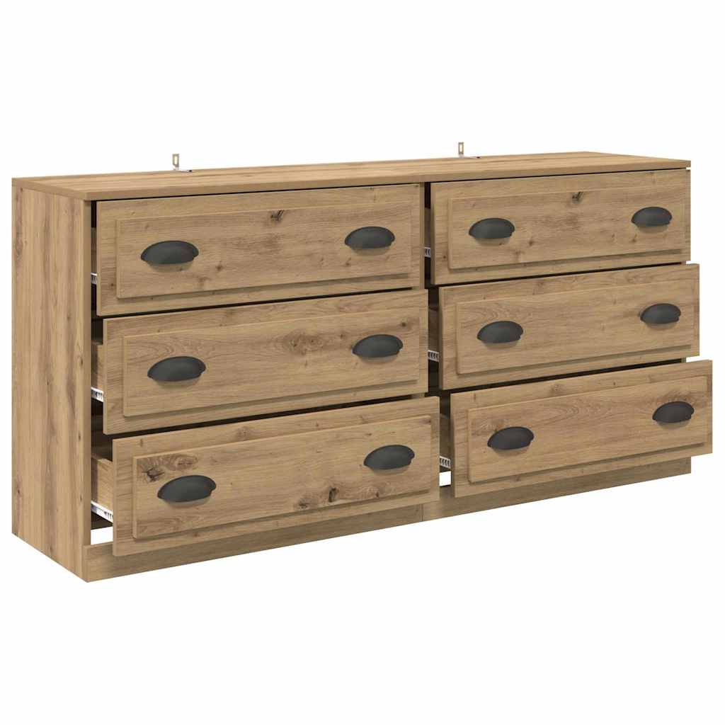 Dressoirs 2 pcs Artisan Eiken 70 x 35,5 x 67,5 cm Bewerkt hout