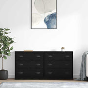 Dressoir zwart eiken 70x35,5x67,5 cm bewerkt hout