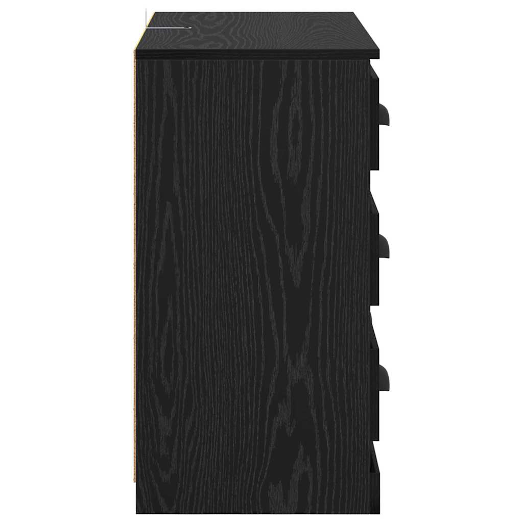 Dressoirs 2 pcs Zwart Eiken 70 x 35,5 x 67,5 cm Bewerkt hout