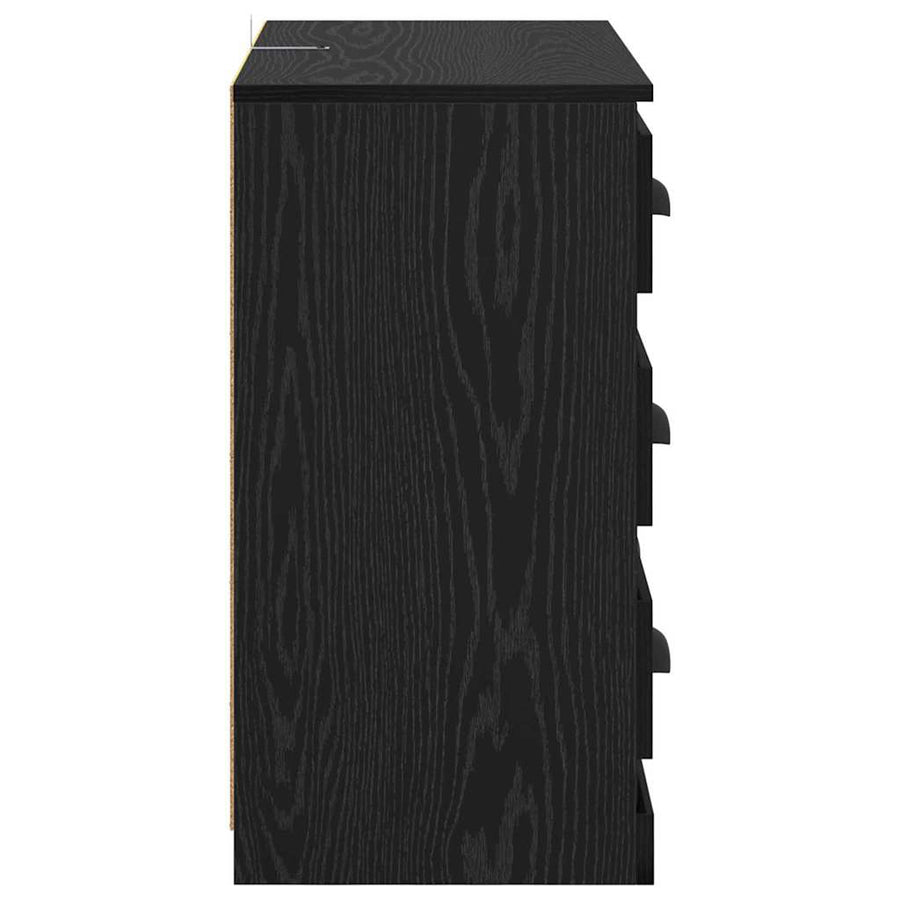 Dressoirs 2 pcs Zwart Eiken 70 x 35,5 x 67,5 cm Bewerkt hout