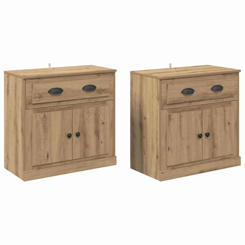 Dressoirs 2 pcs Artisan Eiken 70 x 35,5 x 67,5 cm Bewerkt hout
