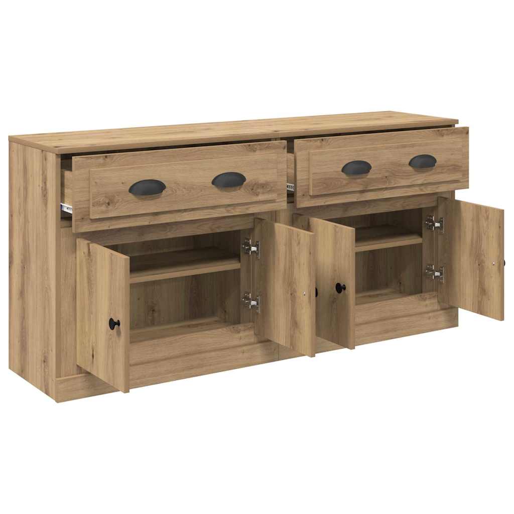 Dressoirs 2 pcs Artisan Eiken 70 x 35,5 x 67,5 cm Bewerkt hout
