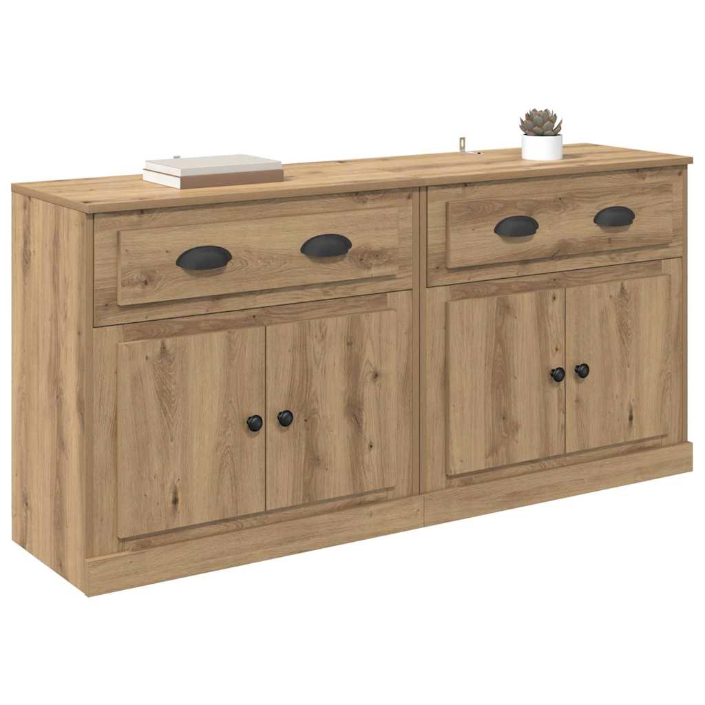 Dressoirs 2 pcs Artisan Eiken 70 x 35,5 x 67,5 cm Bewerkt hout