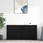 Sideboards 2 pcs Black Oak 70 x 35.5 x 67.5 cm Engineered Wood