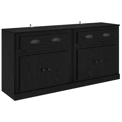 Dressoirs 2 pcs Zwart Eiken 70 x 35,5 x 67,5 cm Bewerkt hout