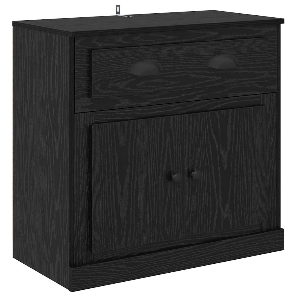 Dressoirs 2 pcs Zwart Eiken 70 x 35,5 x 67,5 cm Bewerkt hout