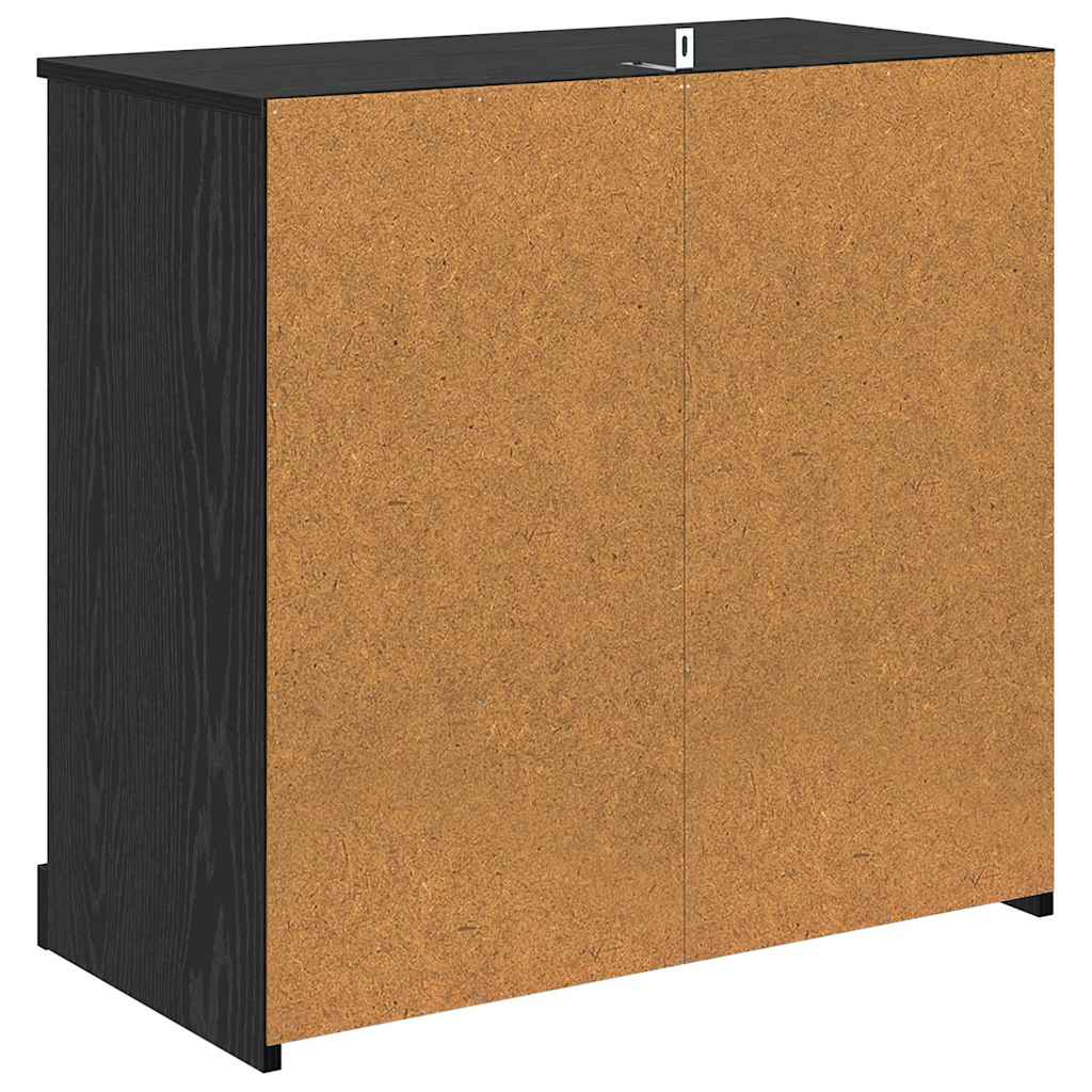 Dressoirs 2 pcs Zwart Eiken 70 x 35,5 x 67,5 cm Bewerkt hout