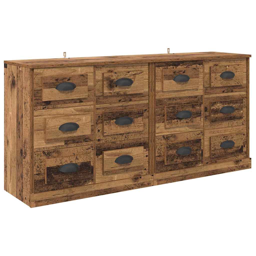 Dressoirs 2 pcs Oud Hout 70 x 35,5 x 67,5 cm Bewerkt hout