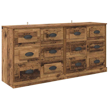 Dressoirs 2 pcs Oud Hout 70 x 35,5 x 67,5 cm Bewerkt hout