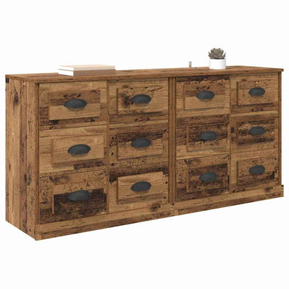 Dressoirs 2 pcs Oud Hout 70 x 35,5 x 67,5 cm Bewerkt hout