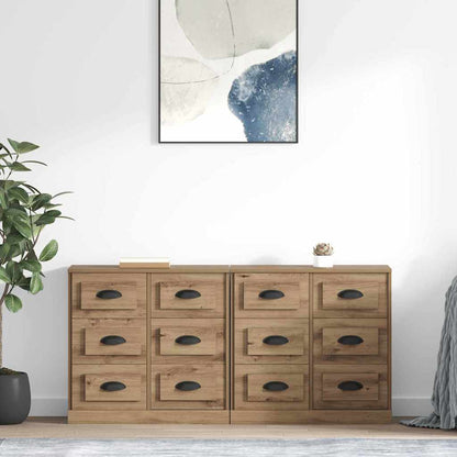 Dressoirs 2 pcs Artisan Eiken 70 x 35,5 x 67,5 cm Bewerkt hout