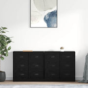 Dressoir 70x35,5x67,5 cm zwart eiken (2 stuks)