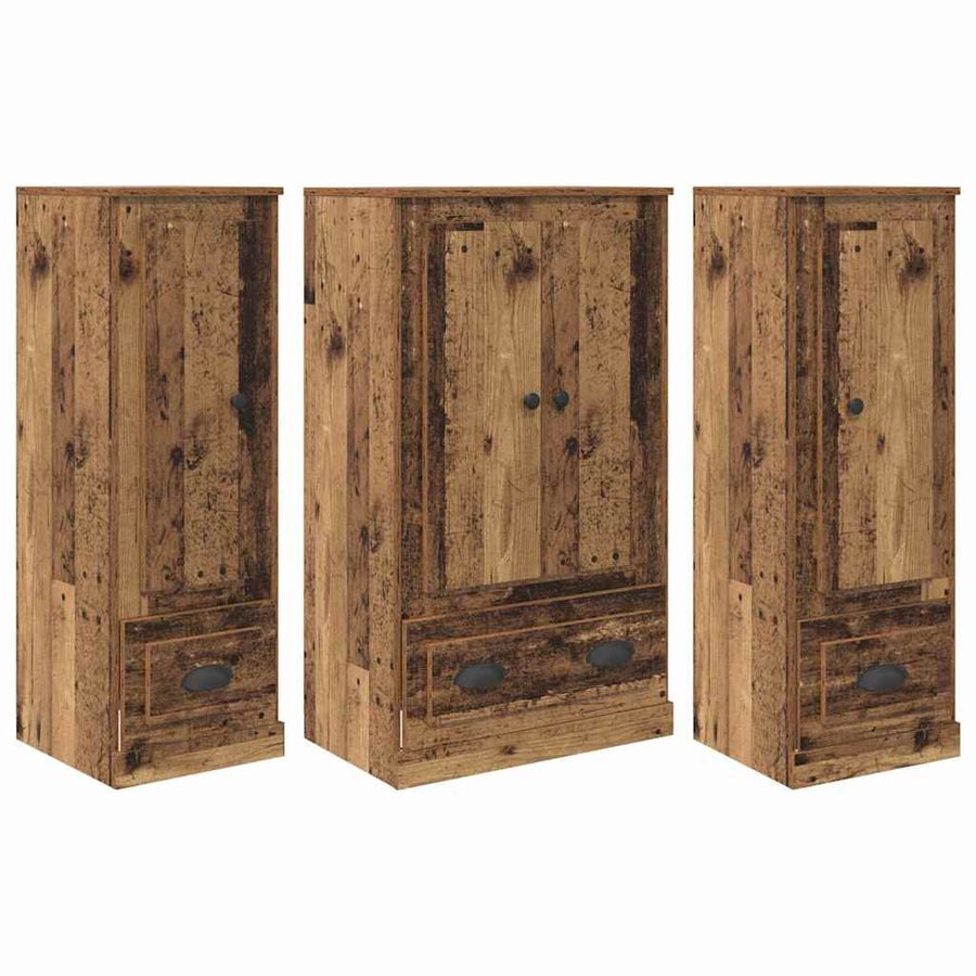 Highboard met lade 3 pcs Oud Hout Bewerkt hout