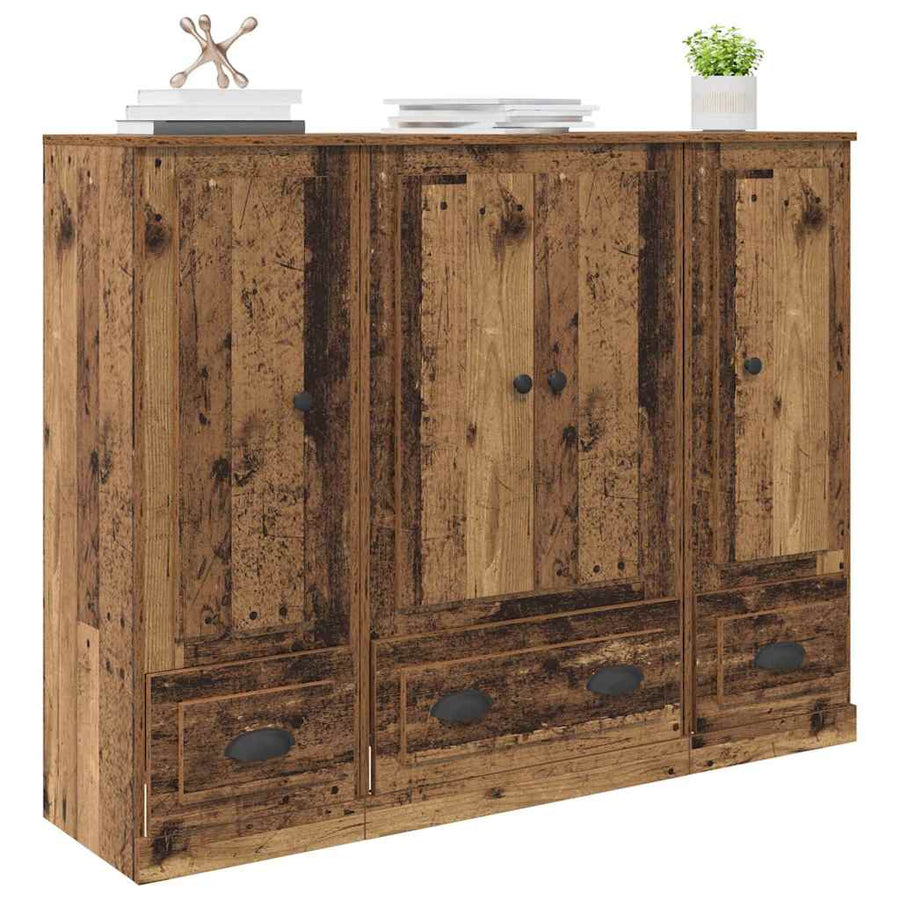 Highboard met lade 3 pcs Oud Hout Bewerkt hout