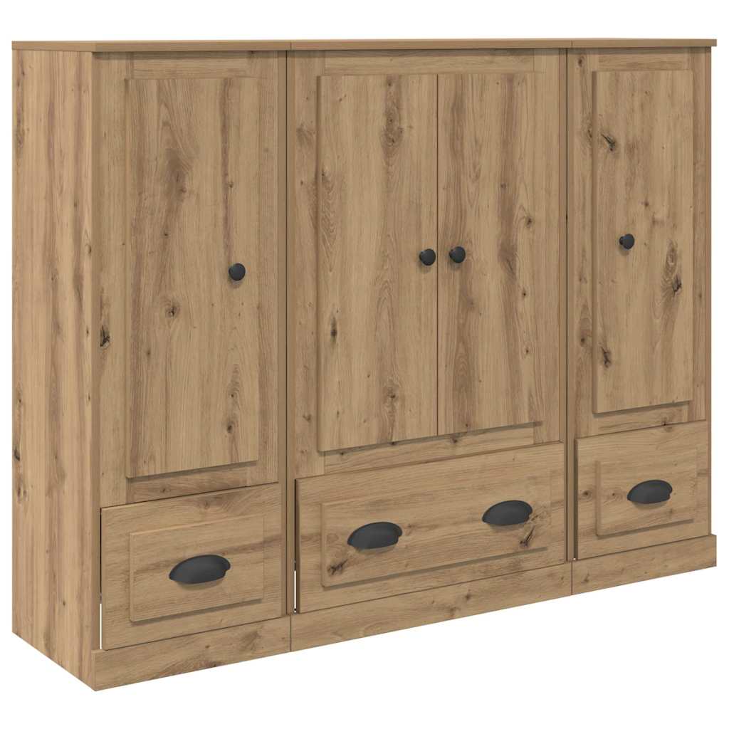 Hoge kast met lade 3 pcs Artisan Eiken Bewerkt hout